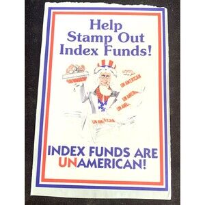 Retro Sticker "Stamp Out Index Funds" Boglehead Investing Stocks John Bogle